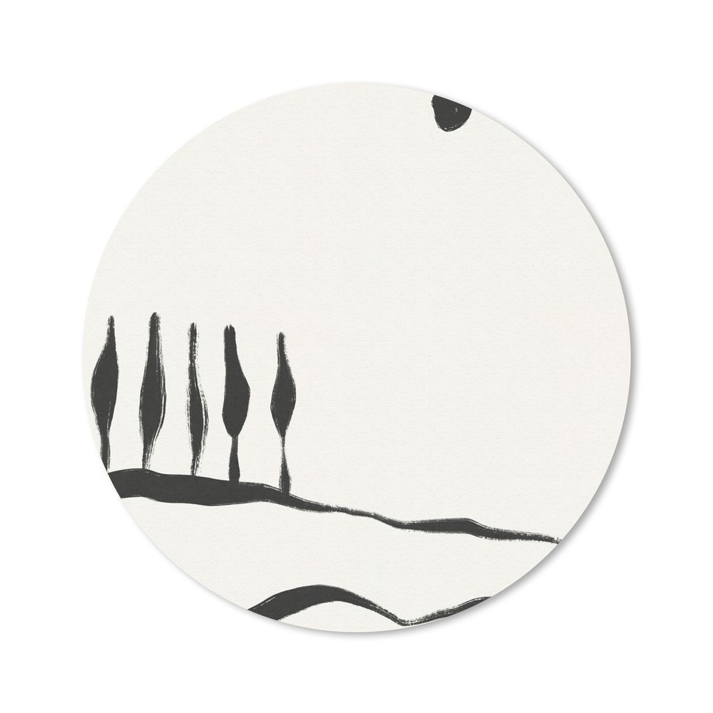 MuchoWow Mauspad Mousepad Landschaft - Abstrakt - Schwarz und weiß 50x50 cm - Mousepads - Maus Mat - Pad - Mausunterlage - Vinyl