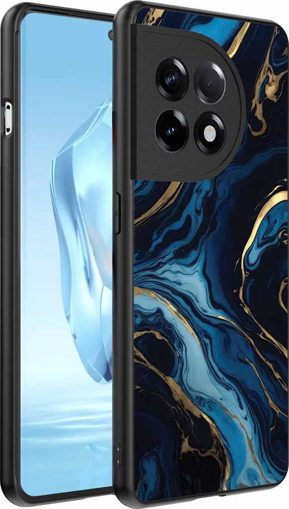 Custodia OnePlus 12 Design Marmo Blu Oro - Smartphonica Exclusive