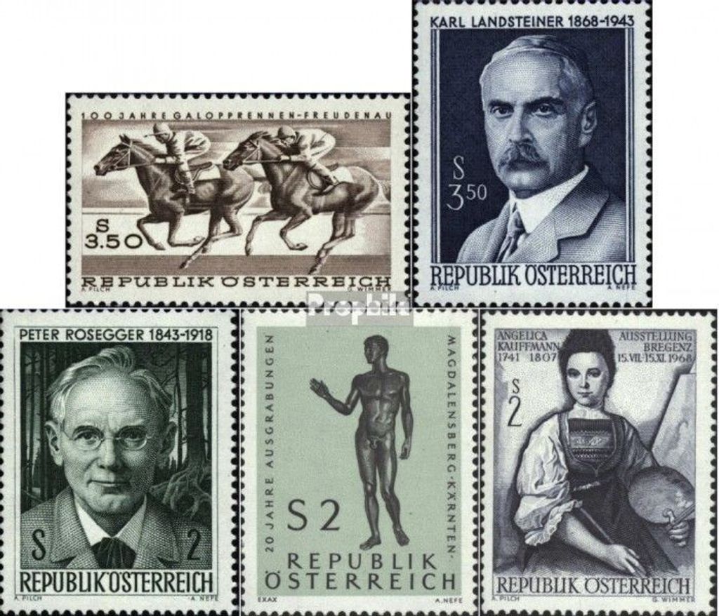Briefmarken Österreich 1968 Mi 1265,1266,1267,1268,1269 (kompl.Ausg.) gestempelt Sondermarken