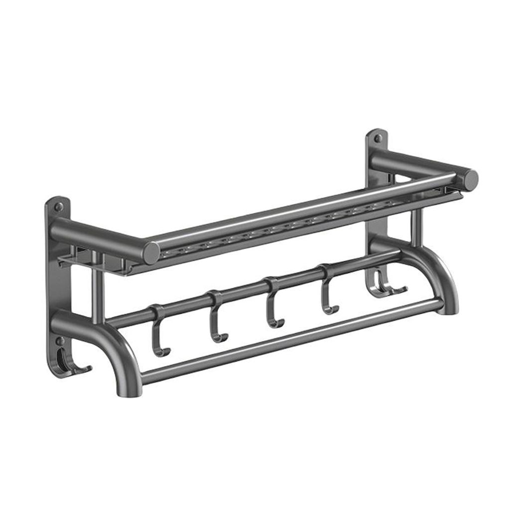Wandregal für Badezimmer ohne Bohren, Edelstahl, mit Haken, rostfrei, 1-stöckig, 40cm