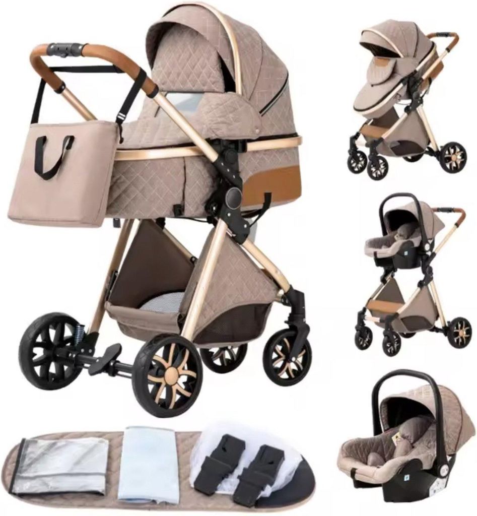 Cochecito 3 en 1: Cochecito, moisés, carrito de paseo y Imagen del producto 