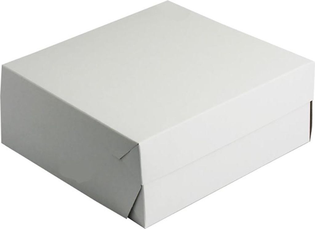 50 Tortenkarton PAP 22 × 22 × 9 cm weiß Kuchenkarton Produktbild 