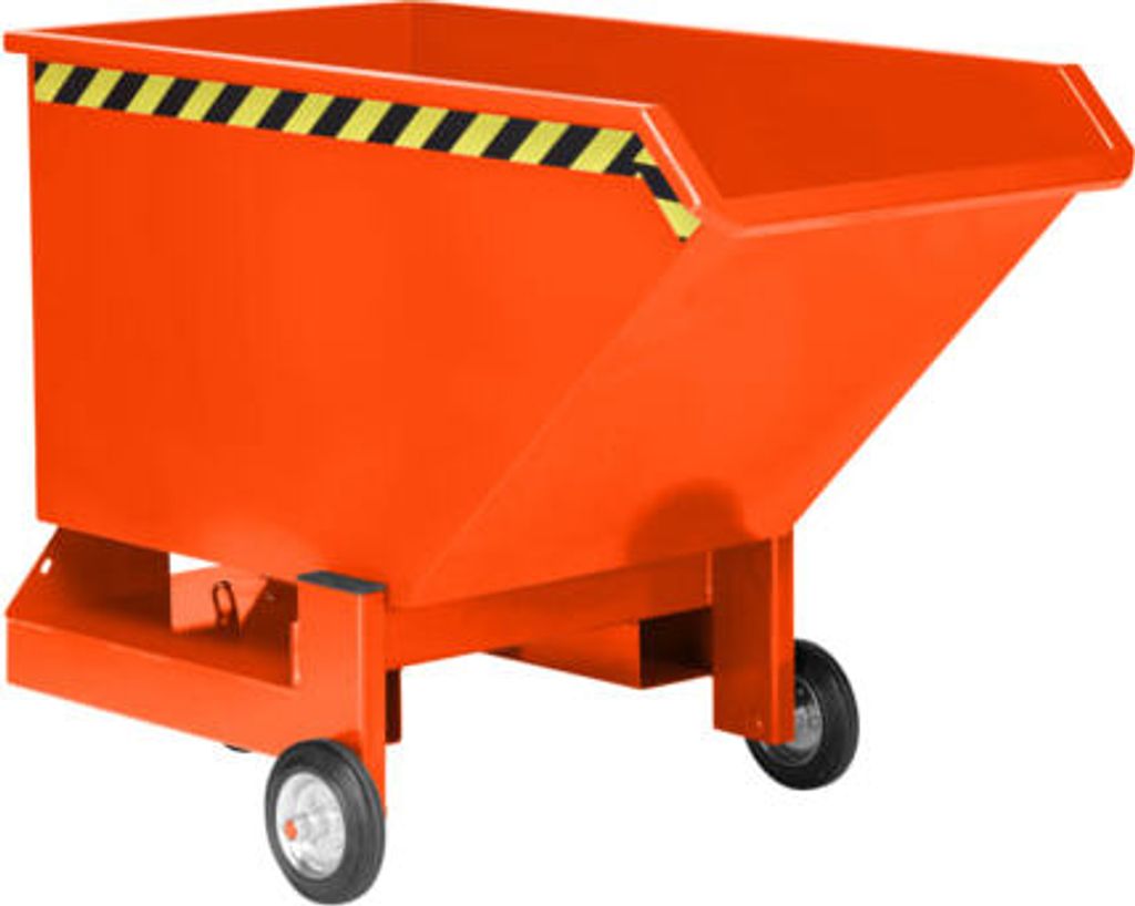 Kippwagen mit Rollen - Kastenwagen - Volumen 400 l - Traglast 600 kg - reinorange