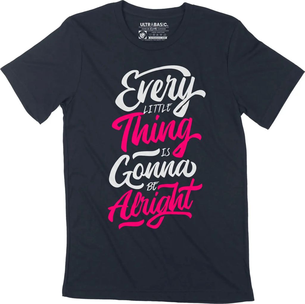 Herren Grafik T-Shirt Alles wird gut alles wird gut gute Vibes – Every Little Thing Is Gonna Be Alright Good Vibes – Öko-Verantwortlich Vintage