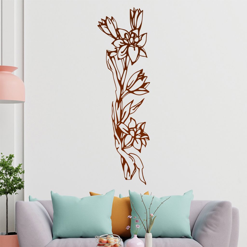 Blumen - Ranken Wandtattoo in 6 Größen - Wandaufkleber Wall Sticker - Dekoration, Küche, Wohnzimmer, Schlafzimmer, Badezimmer
