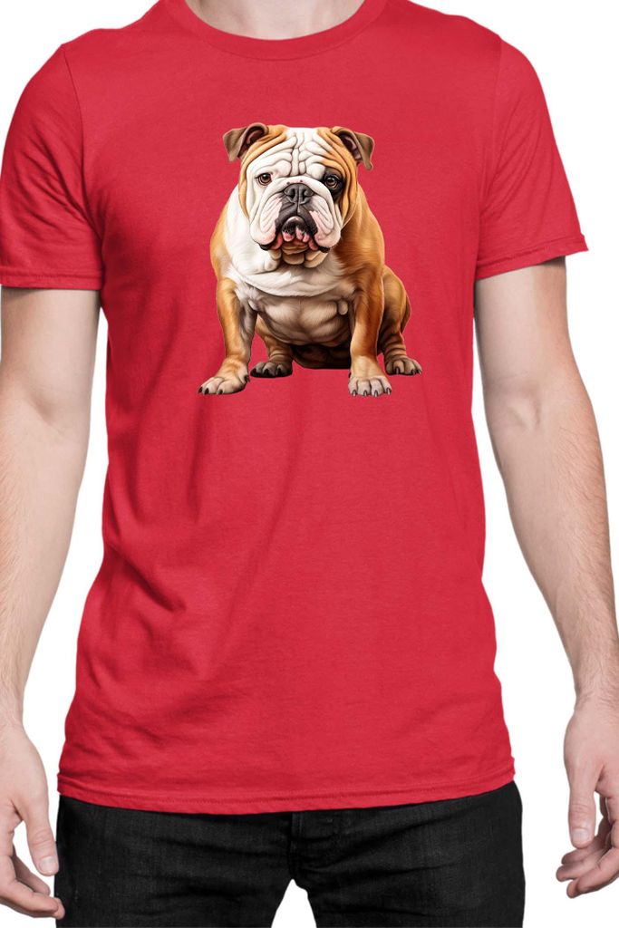 Herren T-Shirt Dogs Breeds English Mastiff Dog Breed 005, Man M / Rot