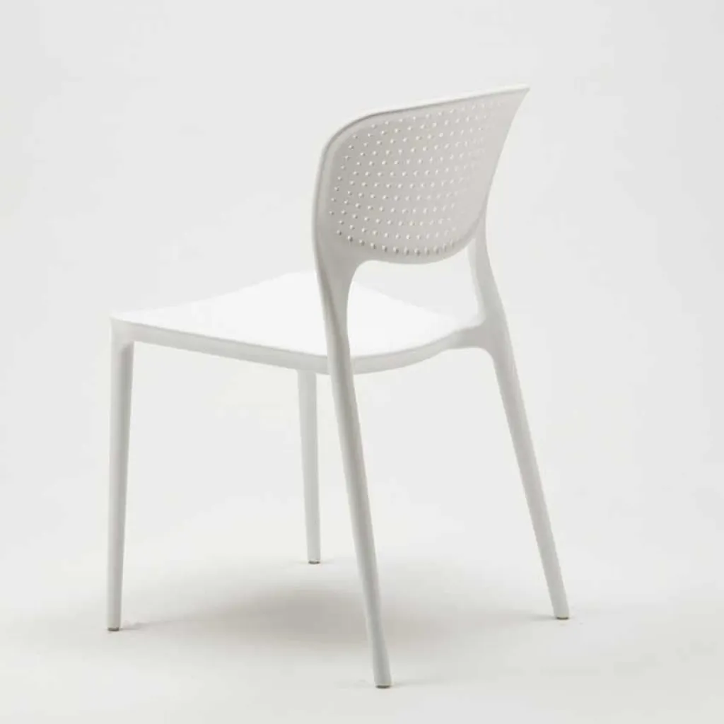 Chaise de jardin Giulietta blanche résistante et empilable pour terrasse - 3