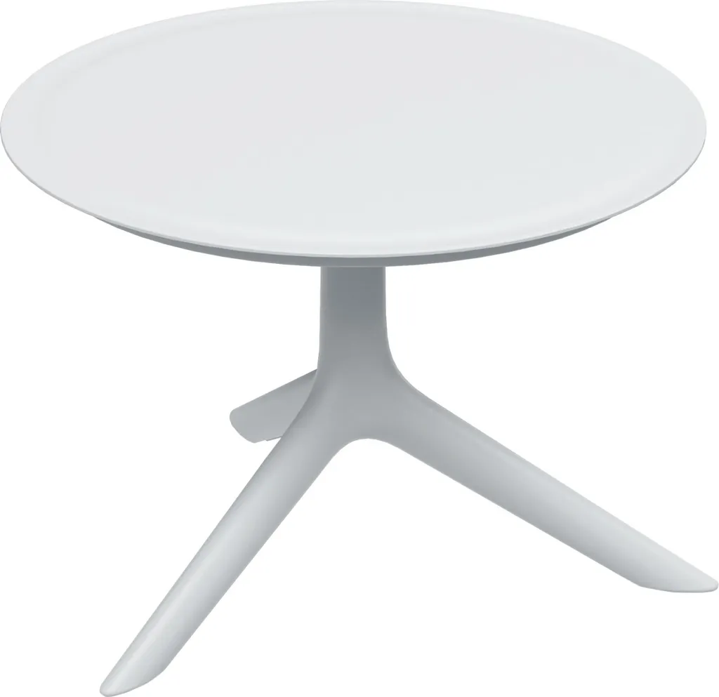 Petite table basse ovale blanche de salon RIMO - Meuble gain de place