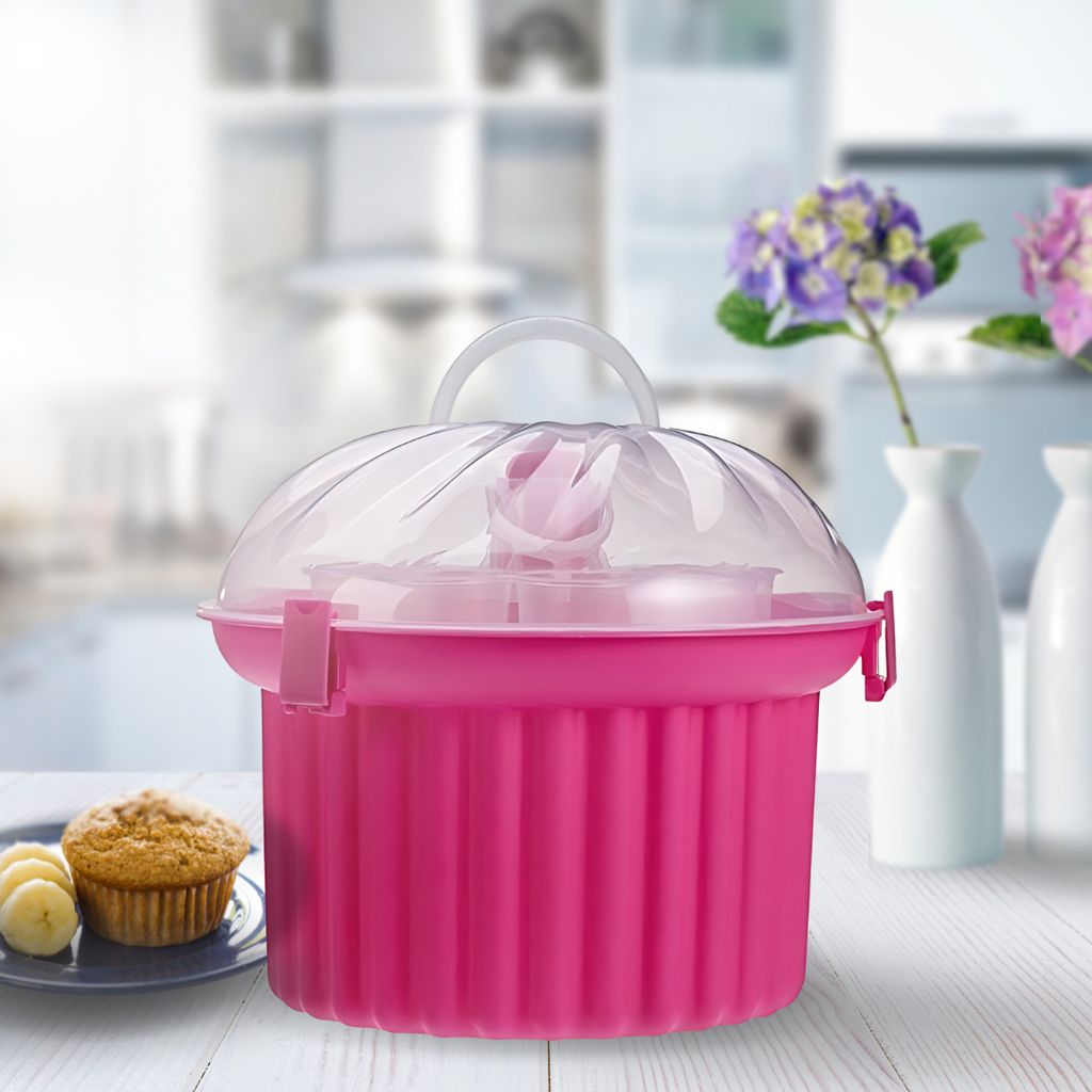 Muffin-Cupcake Box rund aus Kunststoff, Muffin / Cupcake Produktbild 7