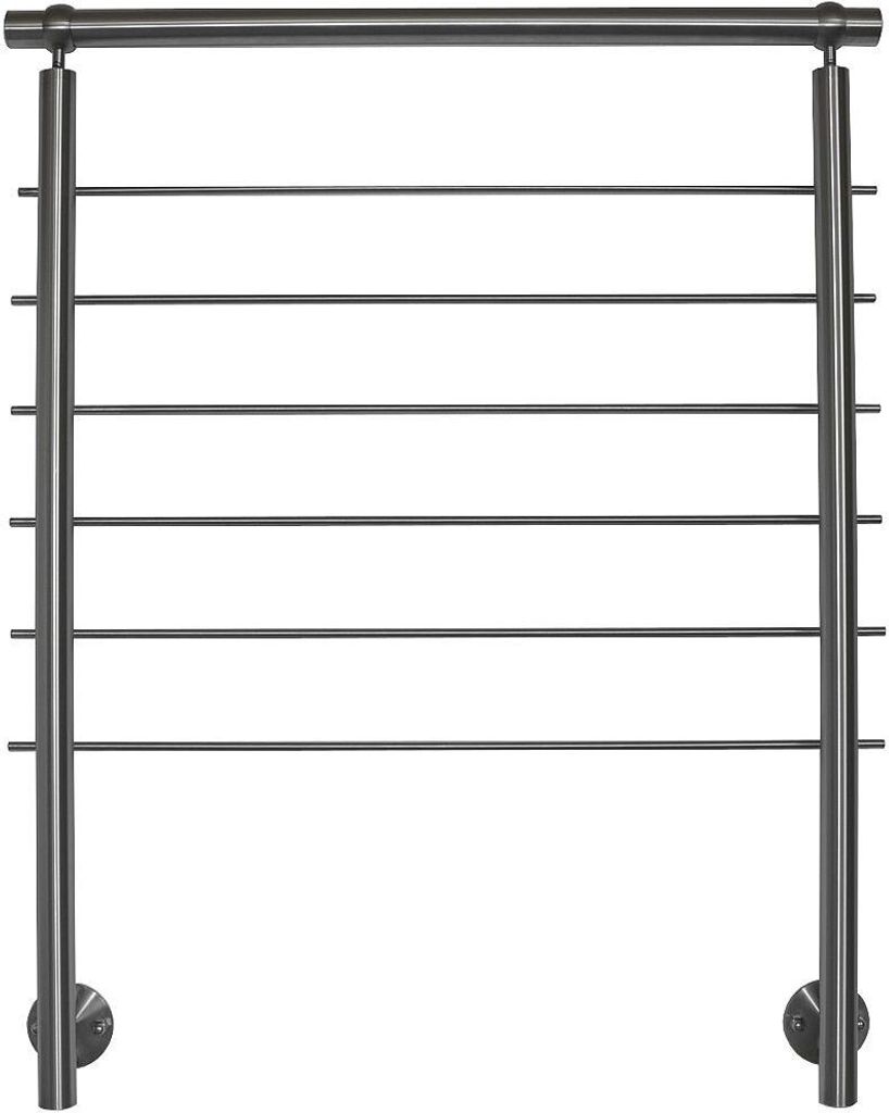 TIBU Geländer Edelstahl V2A Seitenmontage, Länge 200 cm mit 3 Pfosten, 6 Querstreben und Seitenabstand 50 mm