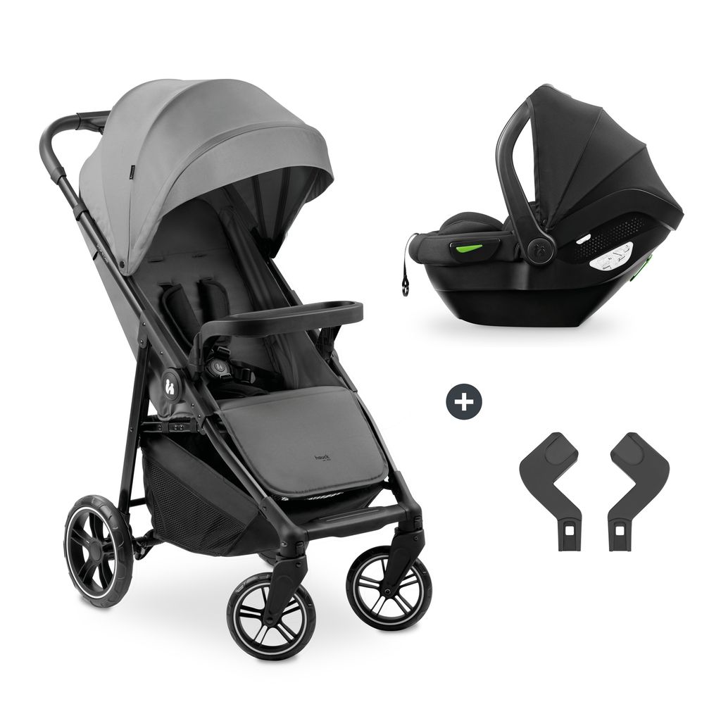 hauck 2in1 Kinderwagen Set Shop N Care Travel Set inkl. Buggy und Babyschale ab Geburt bis 22 kg, Klein Zusammenklappbar, Liegefunktion, Getränkeh...