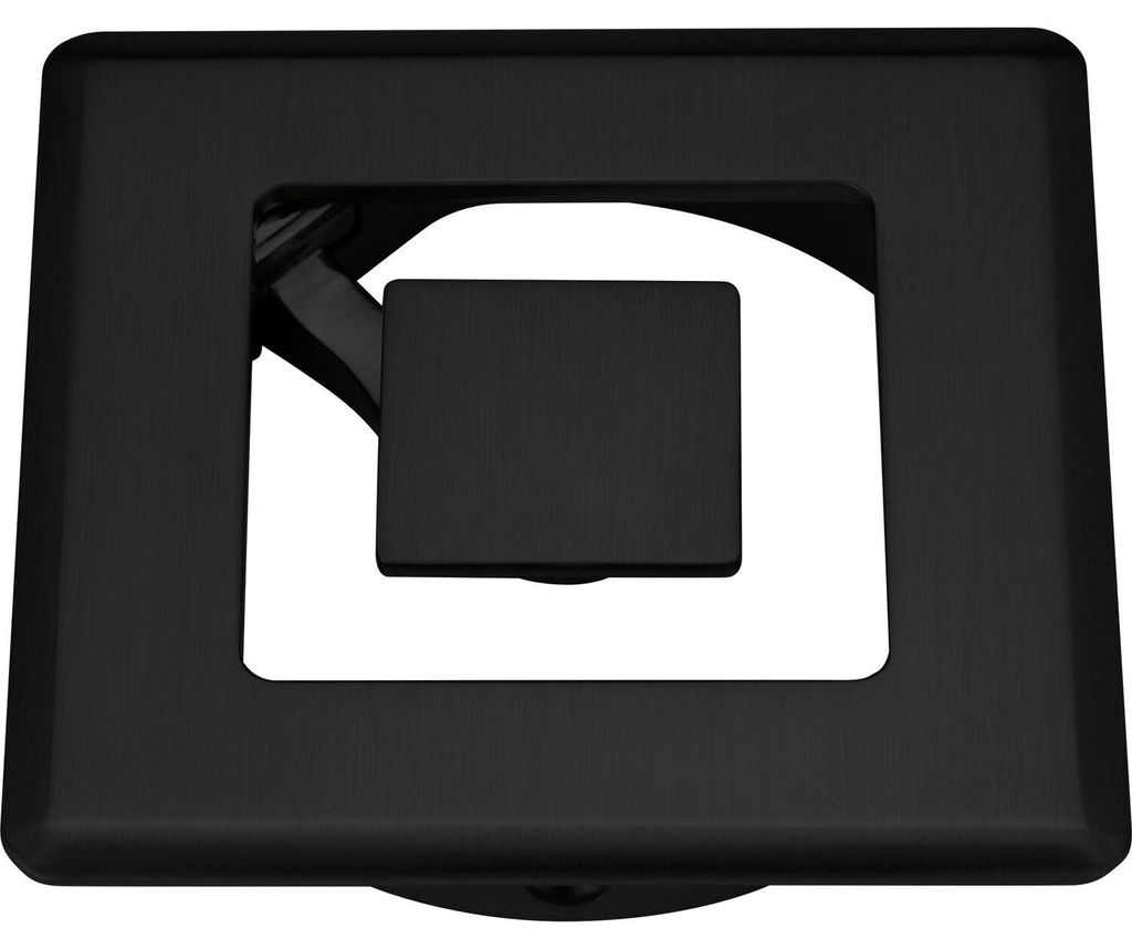 Confurn Kabeldurchgang Orbit 90x90mm Kabelmanagement Kabeldurchführung mit aufklappbarem Mittelteil, Zinkdruckguss, schwarz