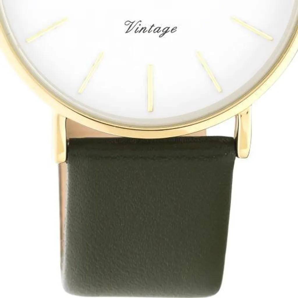 Oozoo Orologio da polso da donna analogico vintage in pelle - Variante: verde oliva