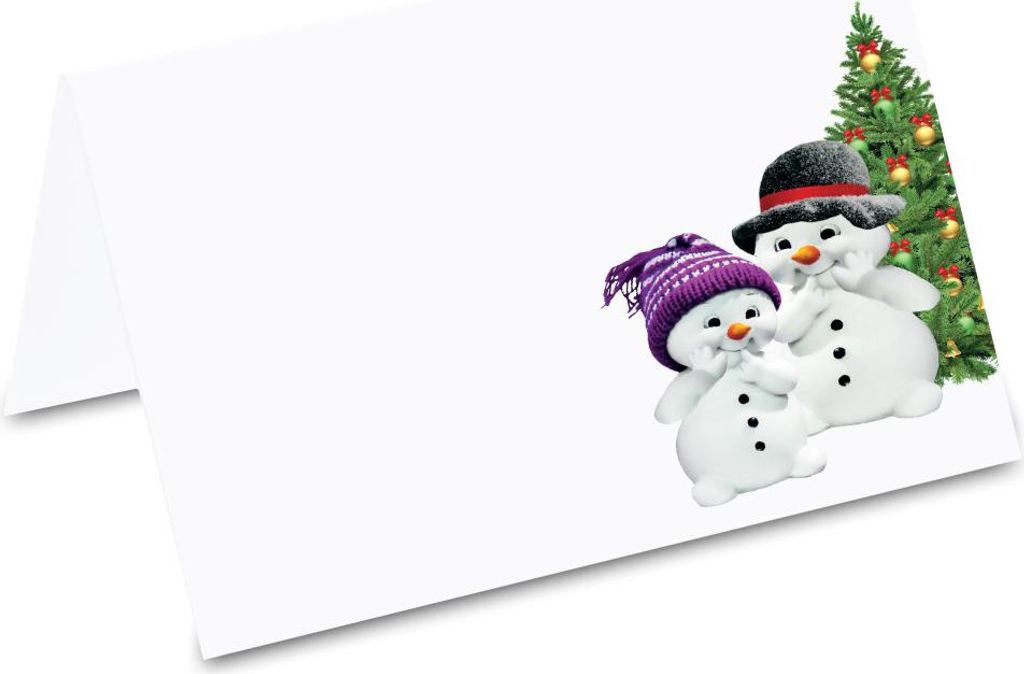 PRICARO Tischkarten "Schneemänner", 50 Stück