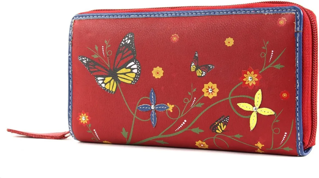 bruno banani Porte-monnaie Butterfly Large Zip Around en Cuir Rouge