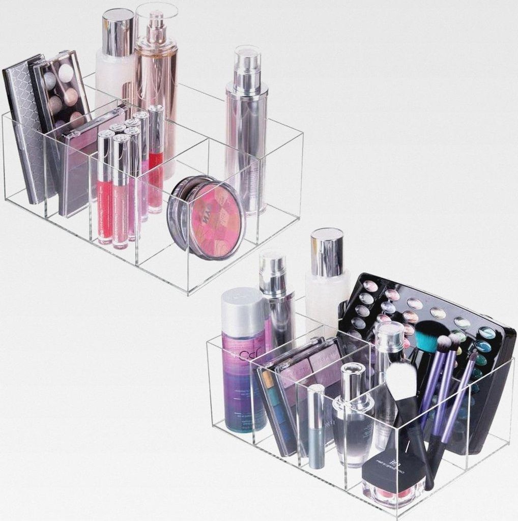 2er-Set Kosmetik Organizer – praktische Aufbewahrungsbox mit fünf Fächern für Make-up, Nagellack und Beautyprodukte – nützliche Schminkaufb...