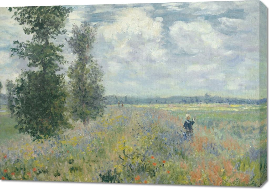 Bild 100x70cm Mohnfelder bei Argenteuil, Monet Vintage