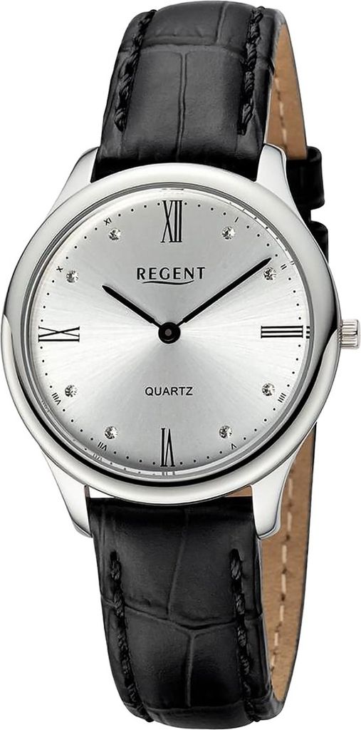 Regent Leder Damen Uhr Armbanduhr Quarz schwarz Lederarmband D2UR2114083