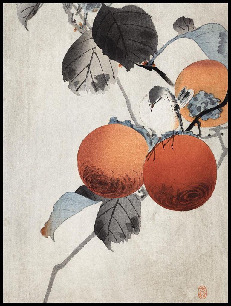 Plakat 75x100cm Nuthatcher, Japanischer Koson Vintage für das Wohnzimmer