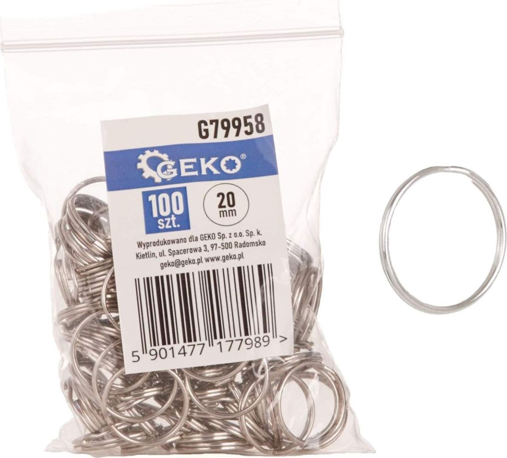 GEKO Kroužek na klíče 20mm, 100ks G79958 Obrázek produktu 