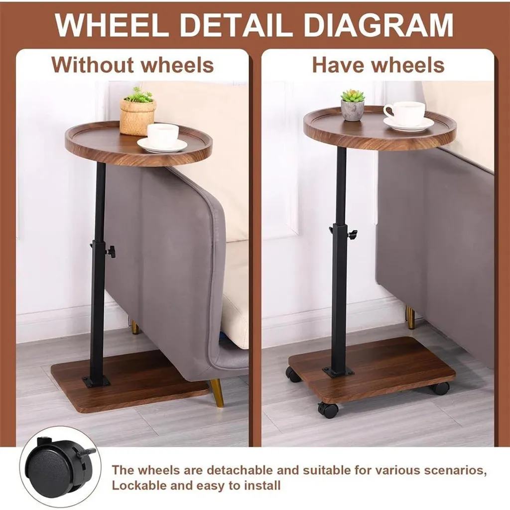 Table d'appoint ergonomique mobile, solution bureau debout beige compact - 9