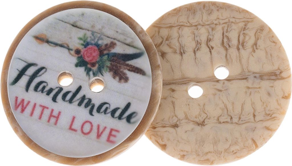 Knopf - 3er Set - Durchmesser 25 mm - Lila, Grün, Creme, Produktbild 