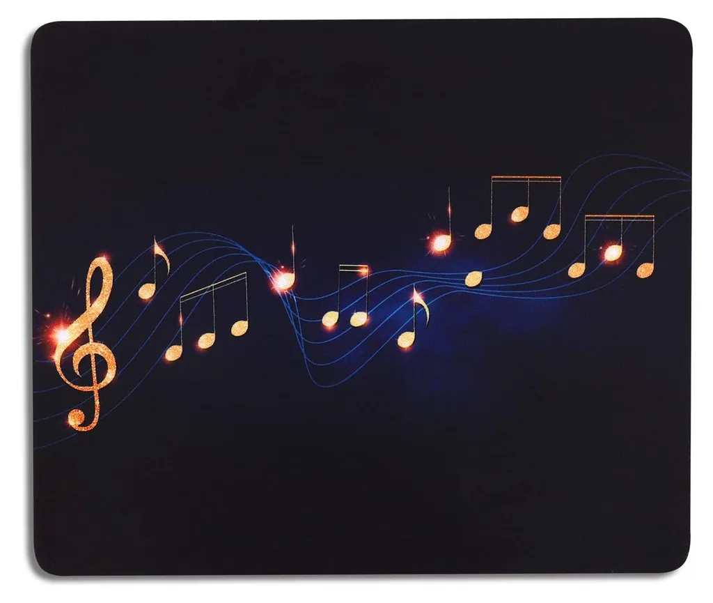 Petit tapis de souris bleu marine à motifs musique pour femme 24x20 cm