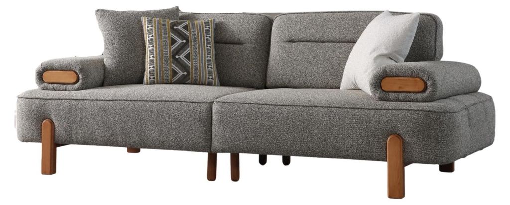 Villa Möbel Sofa Lucy Farbe: Grau Stellvariante:3-Sitzer mit Relax-/Bettfunktion durch verstellbare Rückenlehne