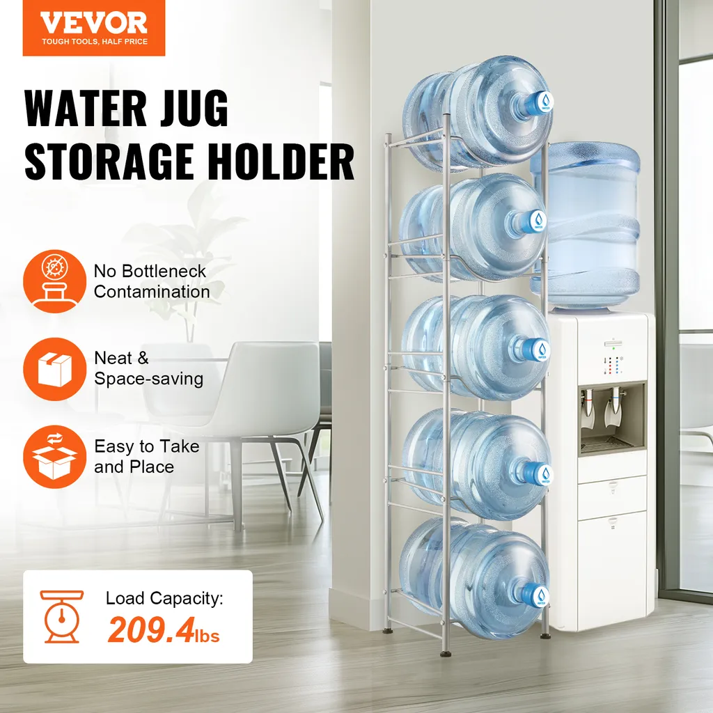 Rangement Bouteilles d'Eau 5 Gal, Support Vertical pour Cuisine et Bureau