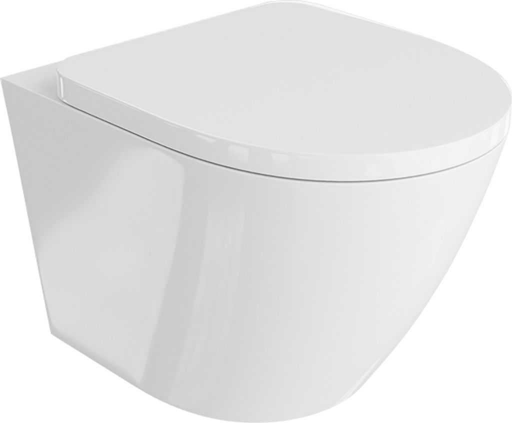 LAVITA Wand-WC Sogo | Hange Toilette | Toilettendeckel mit Absenkautomatik & Metallscharniere | Spülrandlos Hängend | Toilettenbecken | Weiser Gl...