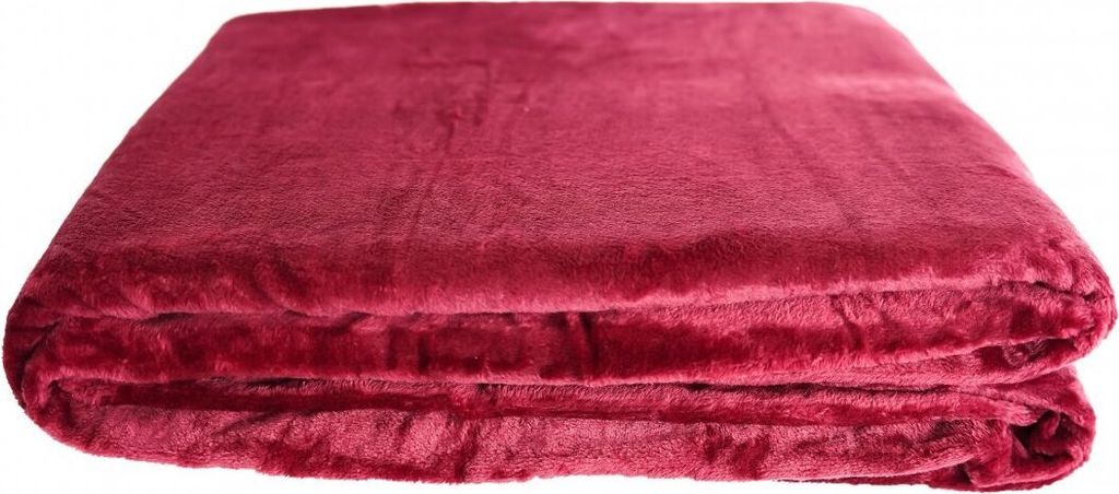 Kuschelige Decke 220x240 cm Fleecedecke Wohndecke aus Polyester Tagesdecke Bordeaux