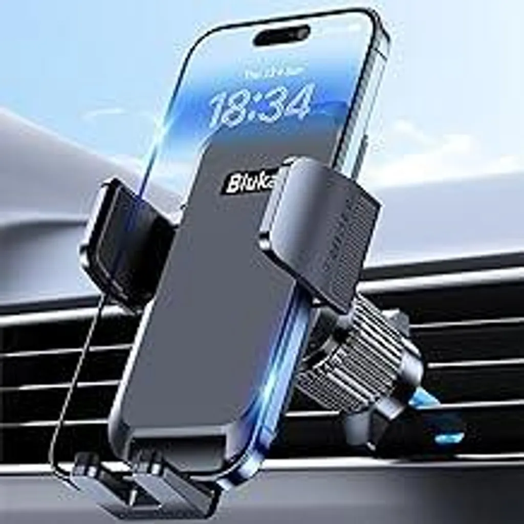 Supporto per cellulare Blukar per auto, supporto per cellulare per auto con ventilazione, versione aggiornata più stabile e rilascio con un solo pulsante, supporto per auto ruotabile a 360° per iPhone, Galaxy e altri smartphone Android