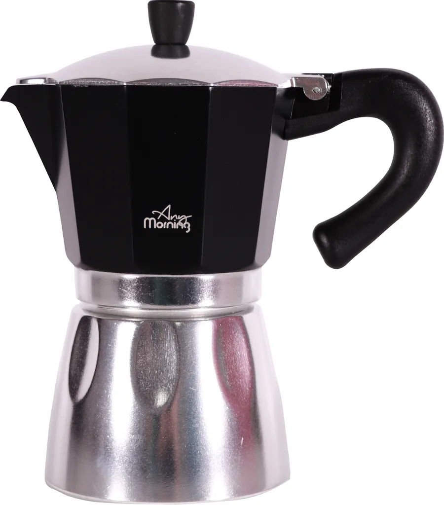 Caffettiera da Campeggio Any Morning 6 Tazze - Moka Percolatrice Nera