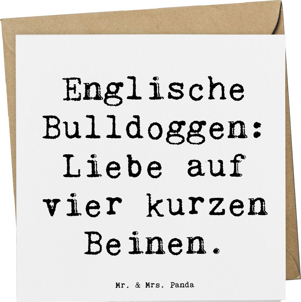 Mr. & Mrs. Panda doppelkarte Spruch Englische Bulldogge Liebe - Weiß - Geschenk, Grußkarte, Glückwunschkarte, liebevolle Hund, treue Hunde, Hund...