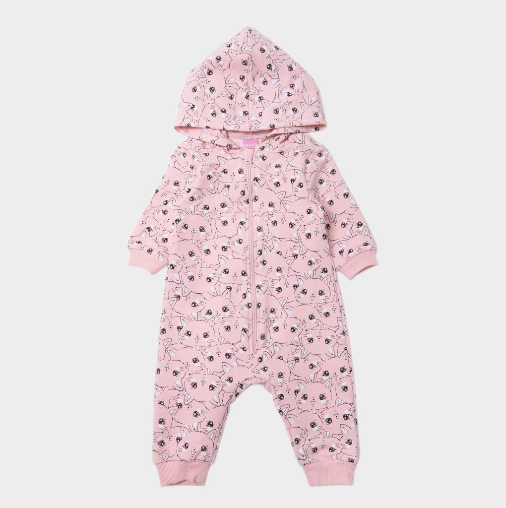 Baby Strampler – Größe 68 (4–6 Monate) – Hellrosa – Komplett aufknöpfbar – 100% Baumwolle – Praktisch und bequem