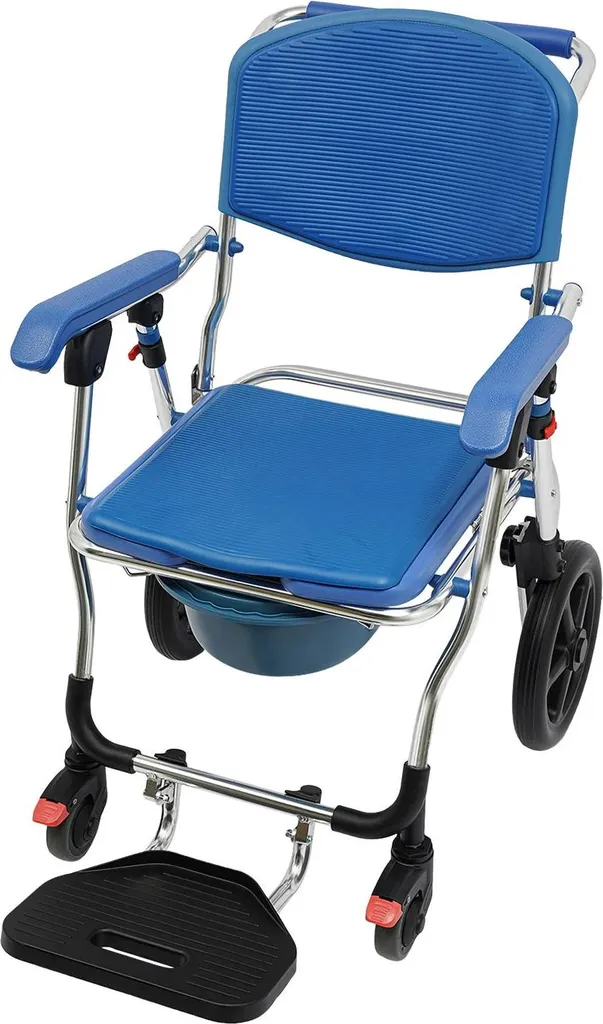 Chaise percée de douche pliable et mobile avec accoudoirs - Modèle XL