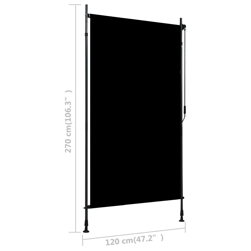 Store enrouleur d'extérieur vertical 120x270 cm Anthracite pour balcon - 8