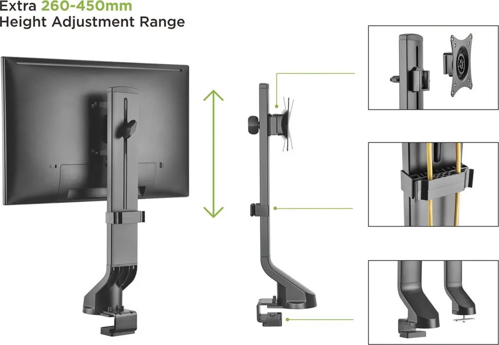 Pince de bureau pour écran plat et moniteur PC LCD VALUE