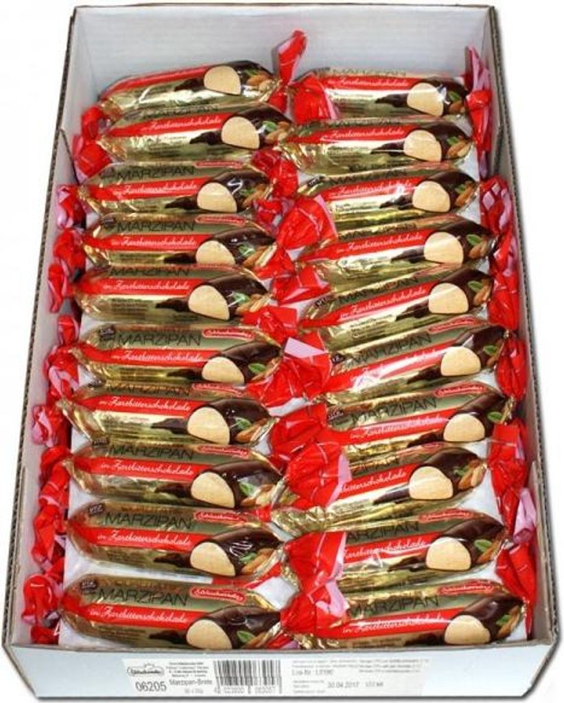 Schluckwerder Marzipan Brot in Zartbitterschokolade rot Produktbild 