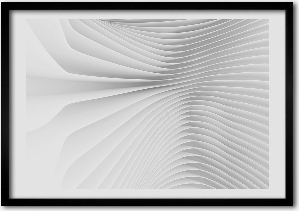 Bild - Bilder - Bilderrahmen - 70 cm x 50 cm - MDF-Rahmen, Wandkunst abstrakte Linien
