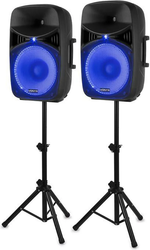 Kit enceintes actives VPS152A 1000W 15 pouces avec Bluetooth et USB MP3