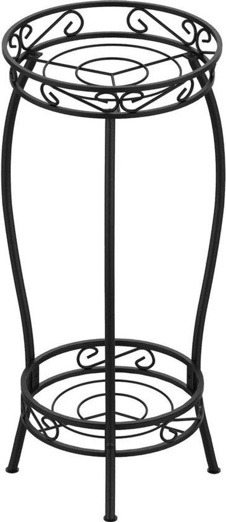Metallischer 2-Stufen-Blumenträger für Innen- und Außenbereich 69 cm schwarz