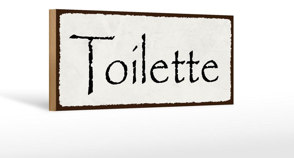 Holzschild Hinweis 27x10cm Toilette Produktbild 