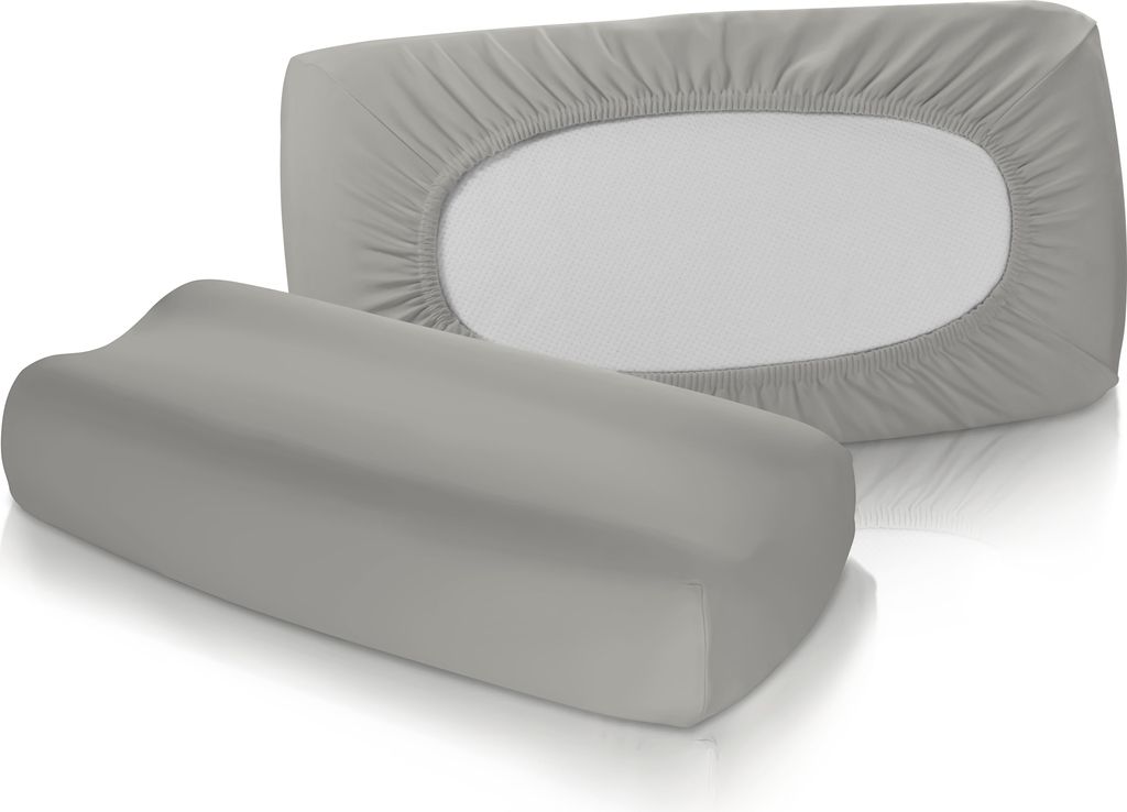 Fleuresse Vital-Comfort Jersey-Bezug für Nackenstützkissen grau