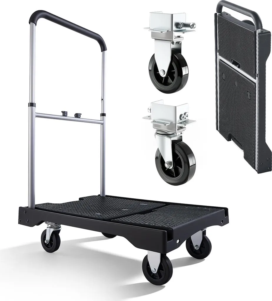 Dites stop au mal de dos avec ce chariot de transport pliable 150 kg
