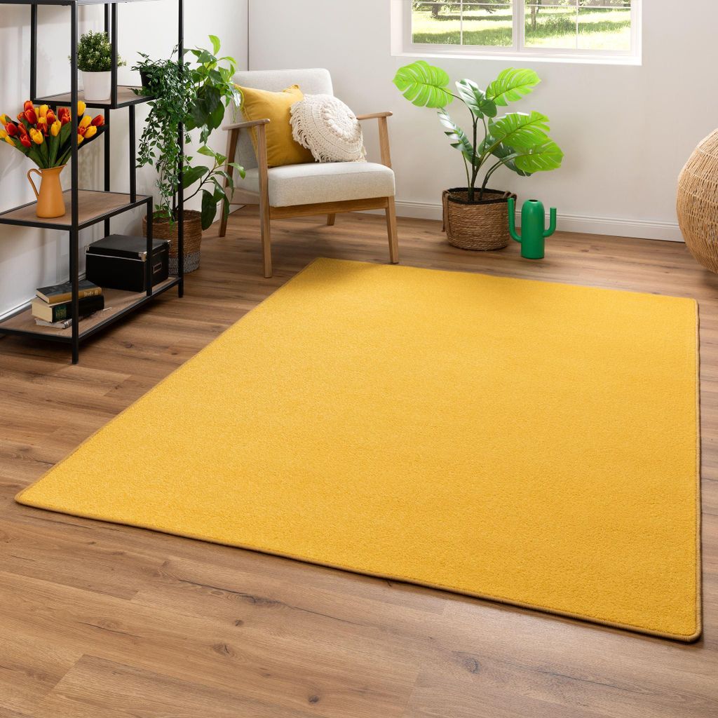 Steffensmeier Kurzflorteppich Cambridge Young | Teppich für das Wohnzimmer, Jugendzimmer in Gelb, Größe: 300x400 cm