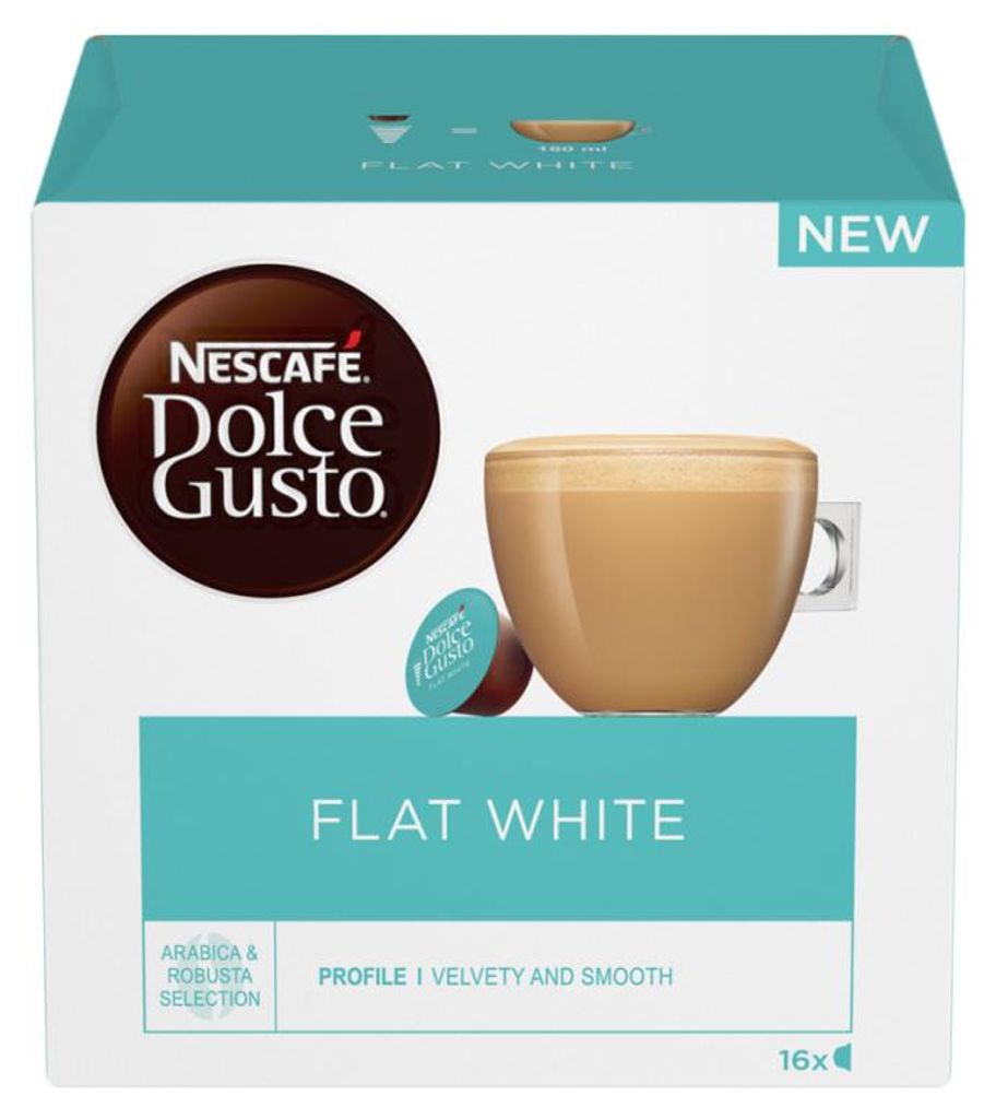 Nescafé Dolce Gusto Flat White, Kaffeekapsel, 16 Tassen, Produktbild 