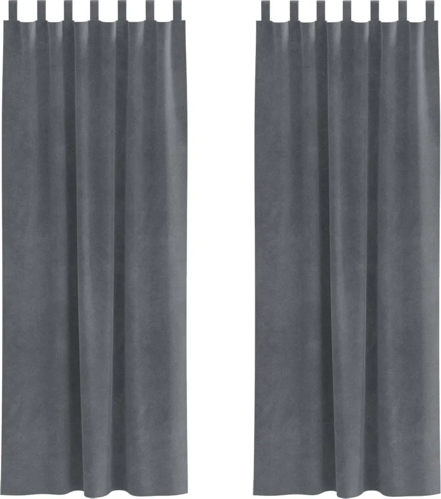 vidaXL Tende oscuranti 2 pezzi grigio chiaro 140 x 225 cm velluto