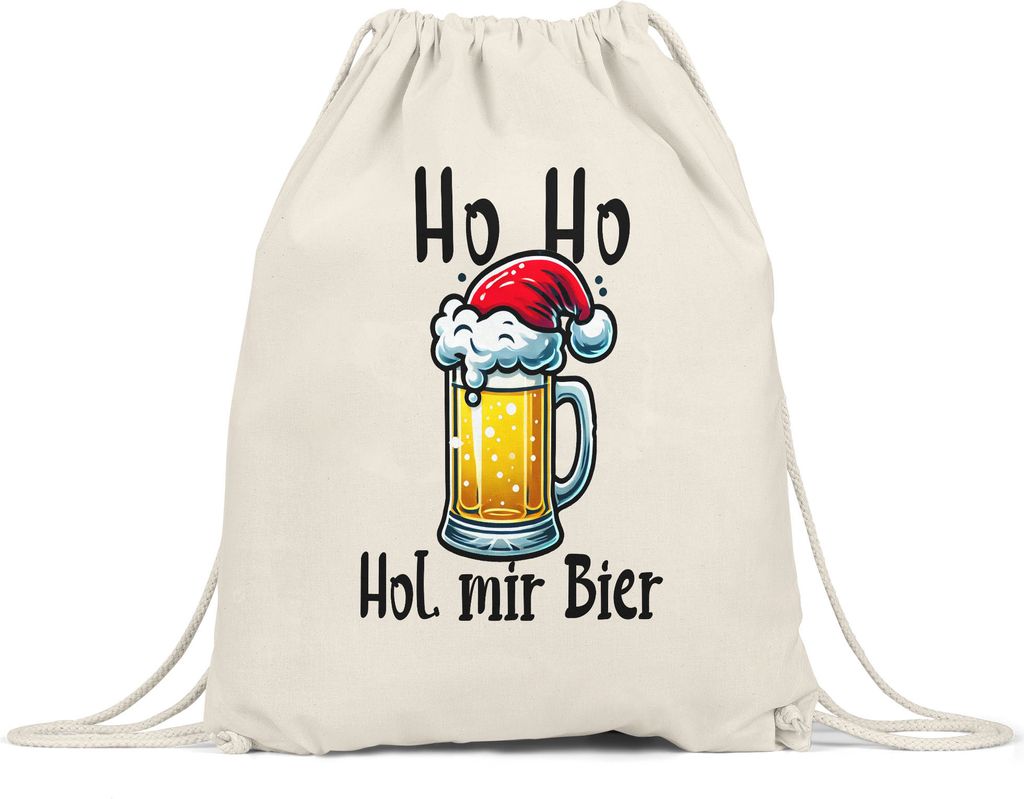 Ho Ho Hol mir mal ein Bier Turnbeutel Ugly Christmas Weihnachten Spruch