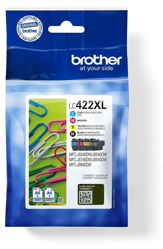 Brother LC422XLVAL, Čierna, Azúrová, Purpurová, Žltá, 4 Obrázok produktu 